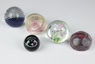 A Whitefriars paperweight - Summer Meadow, Dragonfly", number 97 of 150, 7.5cm, a Selkirk ditto -