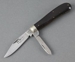 CIX Lockwood Brothers Sheffield, a twin bladed folding pocket knife, the 6cm blade marked Real Knife