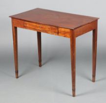 A 19th Century mahogany side table fitted a drawer, raised on square tapered supports 72cm h x
