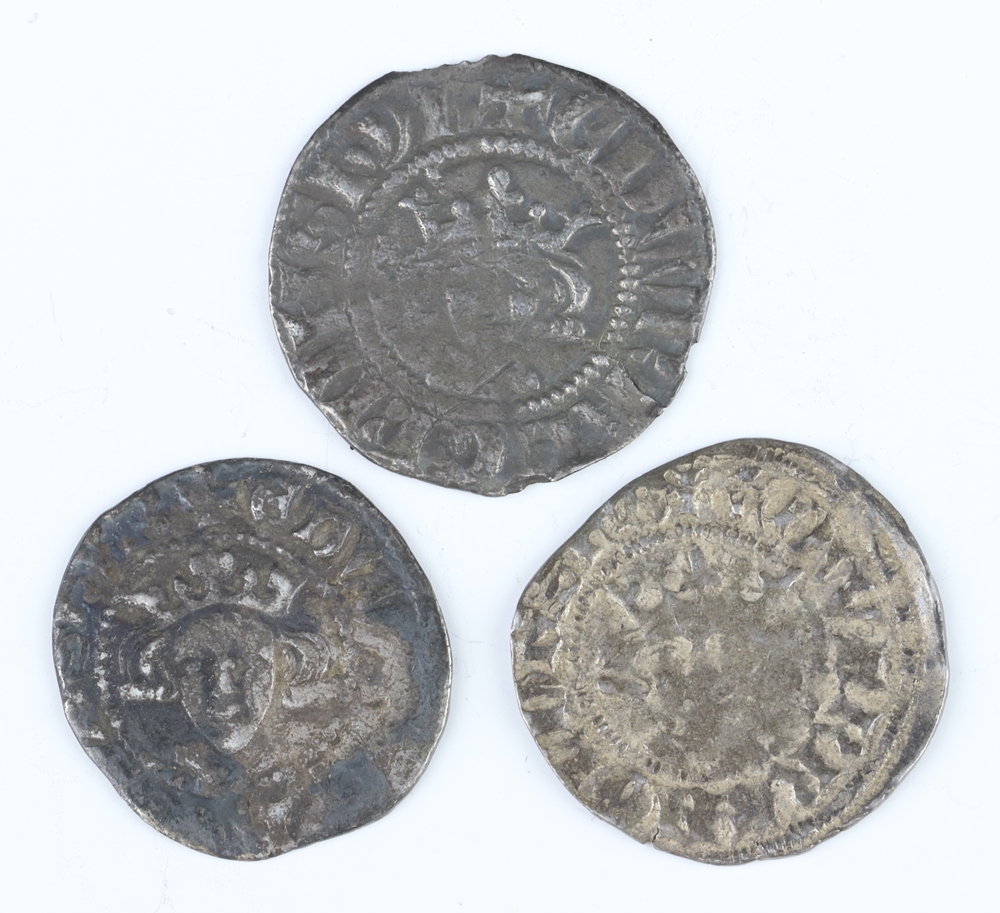 A silver sixpence of Queen Elizabeth I, third/fourth issue, dated 1566, two Scottish hammered silver - Image 5 of 6