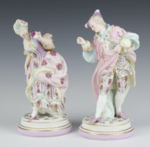 A pair of 19th Century Continental figures of a lady and gentleman 25cm One figure has a broken