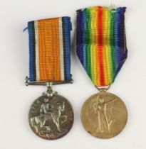 A First World War pair of medals - British War medal and Victory medal to 144582 GNR.G.Parker RA