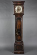 Gillett and Johnson of Croydon, a 1920's 8 day striking longcase clock, the 27cm gilt dial with