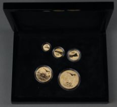 A set of five 22ct yellow gold commemorative coins - The Concorde 50th Anniversary Gold 5 Coin