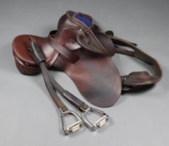 Dennis Jackson of Sydney, an Australian style leather saddle together with a pair of 9.5cm Prince of