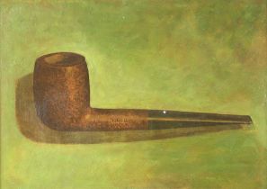 Early 20th Century oil on board, advertising, study of a Dunhill pipe, unsigned with accompanying