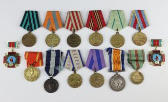 A First World War British War medal to 153306 GNR.F.H.Bush.R.A together with a collection of Russian
