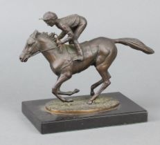 David Cornell, a bronze figure - Champion Finish, figure of Nijinksy with Lester Pigott Up, on a