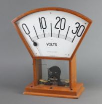 Griffin and George Ltd, a display voltmeter in a mahogany case 42cm x 28cm x 16cm Perspex to base is