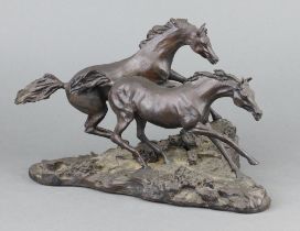 Langford Monroe, for Franklyn Mint, a bronze figure "Morning on the Plains" 17cm x 30cm x 19cm