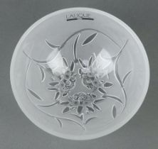 A Lalique Edelweiss bowl with etched lower cased marks boxed