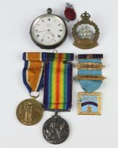A First World War pair of medals - British War medal and Victory medal to R19150.W.Hill A.B.R.N.V.R.