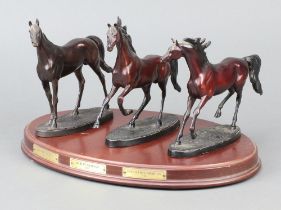Gill Parker for Franklyn Mint The National Horse Racing Museum, 3 bronzes - Byerley Turk, Darley