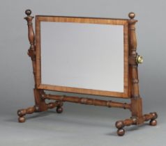 A 19th Century rectangular plate dressing table mirror contained in a mahogany swing frame 45cm h