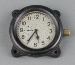 An aircraft clock, the 5.5cm silvered dial with subsidiary second hand marked 5830, contained in a