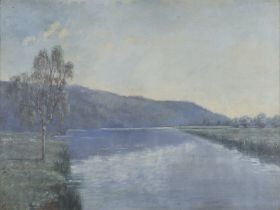 Early 20th Century oil on canvas unsigned, riverscape 33cm x 45cm