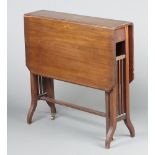 An Edwardian mahogany Sutherland table raised on pierced standard end supports 67cm x 68cm x 50cm