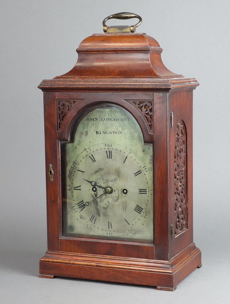 John Longhurst of Kingston, an 18th Century double fusee, 8 day striking bracket clock, the 17cm