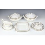 A 42 piece Spode Queens Gate pattern dinner service comprising 2 twin handled tureens and covers, 12