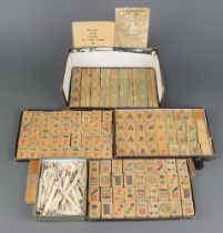 A bamboo Mahjong set comprising 147 tiles together with 99 bone counting sticks (3 a/f)