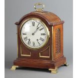 A 19th Century French striking bracket clock with 15cm painted dial, Roman numerals, the back