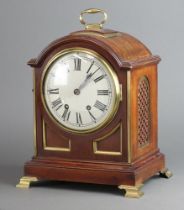 A 19th Century French striking bracket clock with 15cm painted dial, Roman numerals, the back