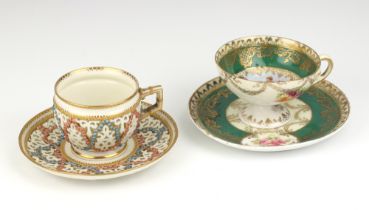 Chamberlains Worcester, a reticulated porcelain cabinet cup and saucer, base marked 1 1 1121,