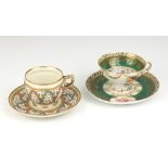 Chamberlains Worcester, a reticulated porcelain cabinet cup and saucer, base marked 1 1 1121,