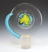 An impressive Venetian Studio Glass sculpture in the style of Marco Polo on a circular base 65cm