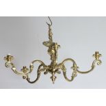 A gilt metal 5 light electrolier 45cm x 70cm