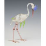A Venetian? glass blown figure of a standing stork 26cm