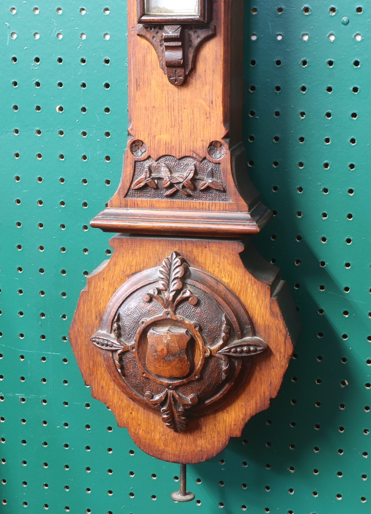 J H Steward, 406, 66 Strand, 54 Cornhill London, a Victorian mercury stick barometer and thermometer - Image 5 of 5