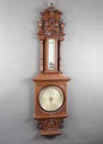 Joseph Somalvico & Co., a large and impressive Victorian aneroid barometer and thermometer, the 25cm