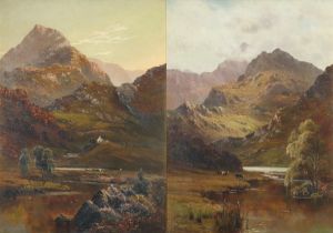 Alfred Augustus Glendening (British 1840-1921), a pair of oil paintings on canvas, mountainous