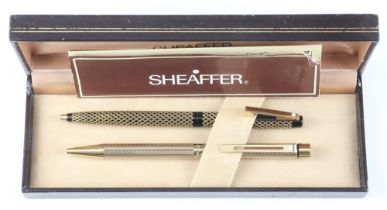 A Schaffer gold plated ballpoint pen together with 1 other cased