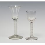 An 18th Century ale glass with cotton twist stem and 1 other