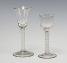 An 18th Century ale glass with cotton twist stem and 1 other