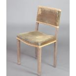 A George VI limed oak Coronation chair, the base marked B North & son, West Wycombe, Coronation 87cm