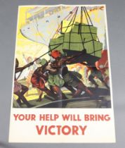 Nunney John, (English 1897-1966), a colour poster (lithograph in colours) "Your Help Will Bring