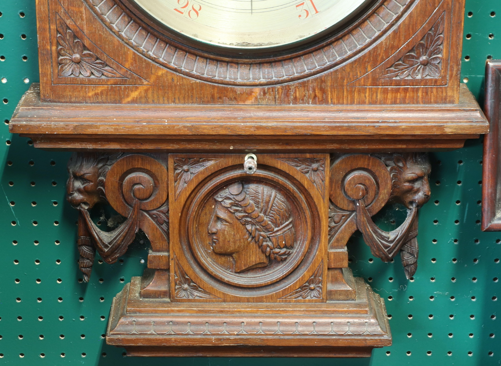Joseph Somalvico & Co., a large and impressive Victorian aneroid barometer and thermometer, the 25cm - Image 5 of 5