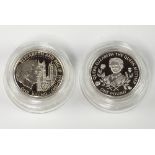 A 1995 Jersey silver proof one pound coin and a 1997 ditto with certificates