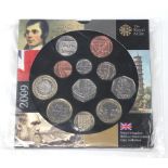 A 2009 proof set of coins including The Kew Gardens 50 pence coin, in original wrapping