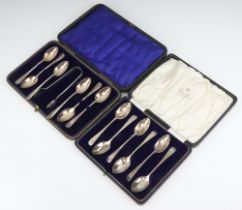 A set of 6 silver Old English pattern teaspoons Sheffield 1919 together with a set of 6 silver rat