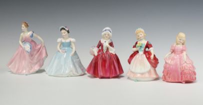 Five Royal Doulton figures - Bridesmaid HN2196, Invitation HN2170, Lavinia HN1955, Valerie HN2107