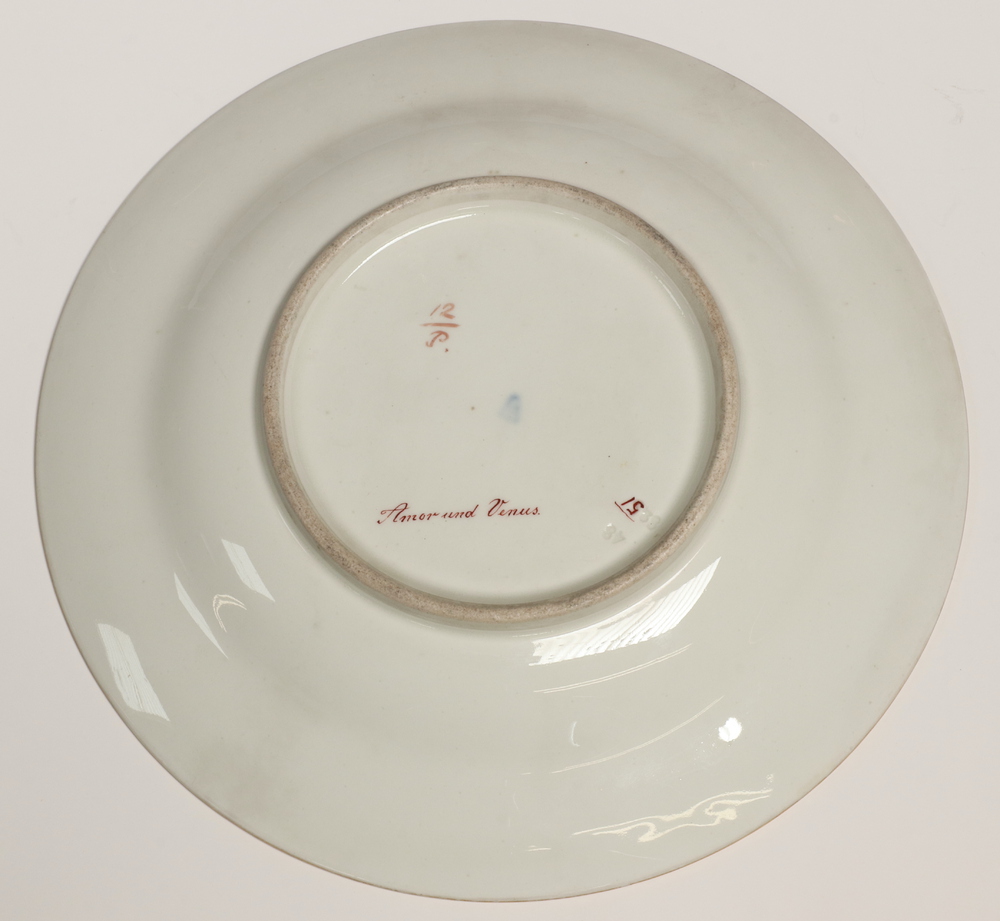 A 19th Century Austrian porcelain plate decorated classical figures the reverse marked Airo and - Image 2 of 2