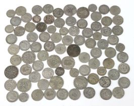 A quantity of pre-1947 coinage including florins, 501 grams