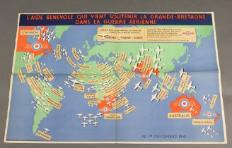 A Commonwealth World War Two propaganda poster (lithograph in colours) in French dated 1st