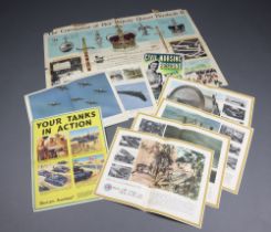 A collection of 4 British World War Two propaganda posters (lithograph in colours) written in