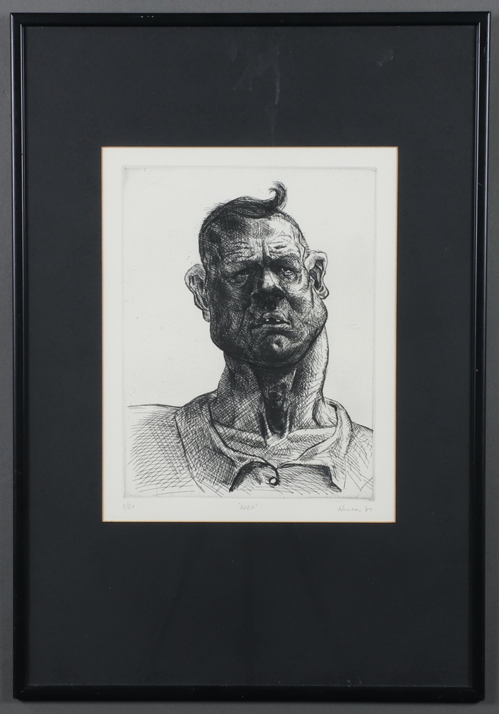 ** Peter Howson (Scottish 1958), "Ned" limited edition print, 3 of 30, signed Howson '87, 32cm h x - Bild 2 aus 2