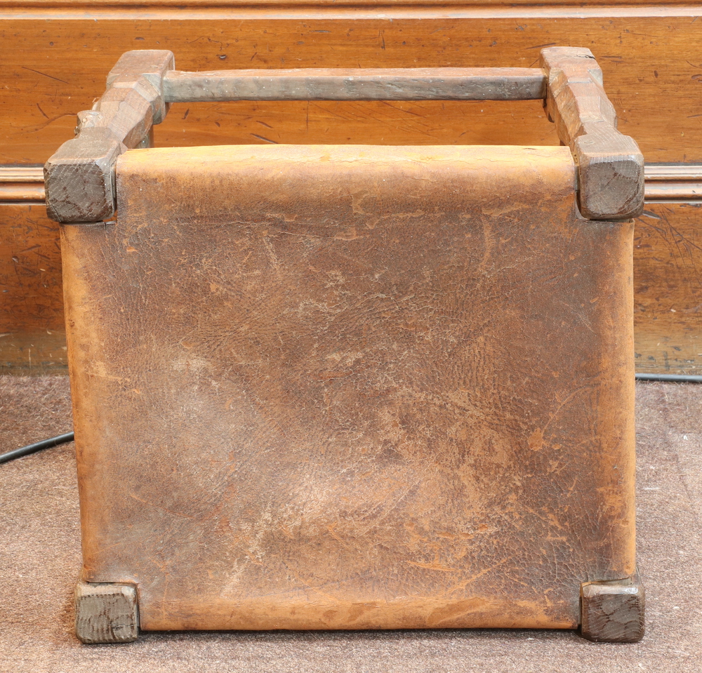 Robert "Mouseman" Thompson of Kilburn, a pair of oak stools, raised on octagonal turned and block - Image 13 of 16